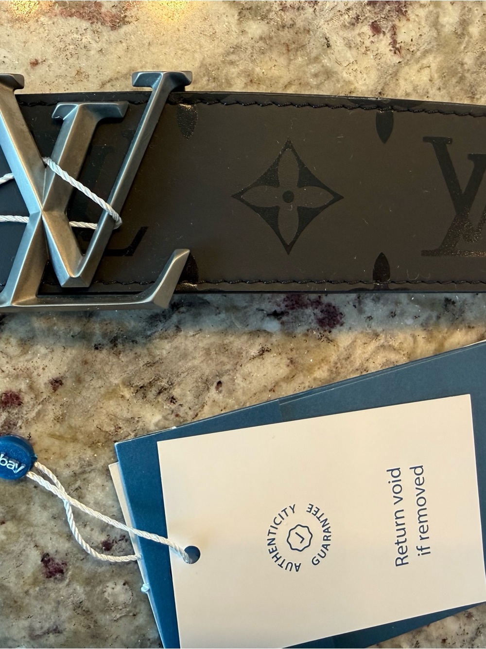 Louis Vuitton Monogram Eclipse Reversible Black Leather Belt
